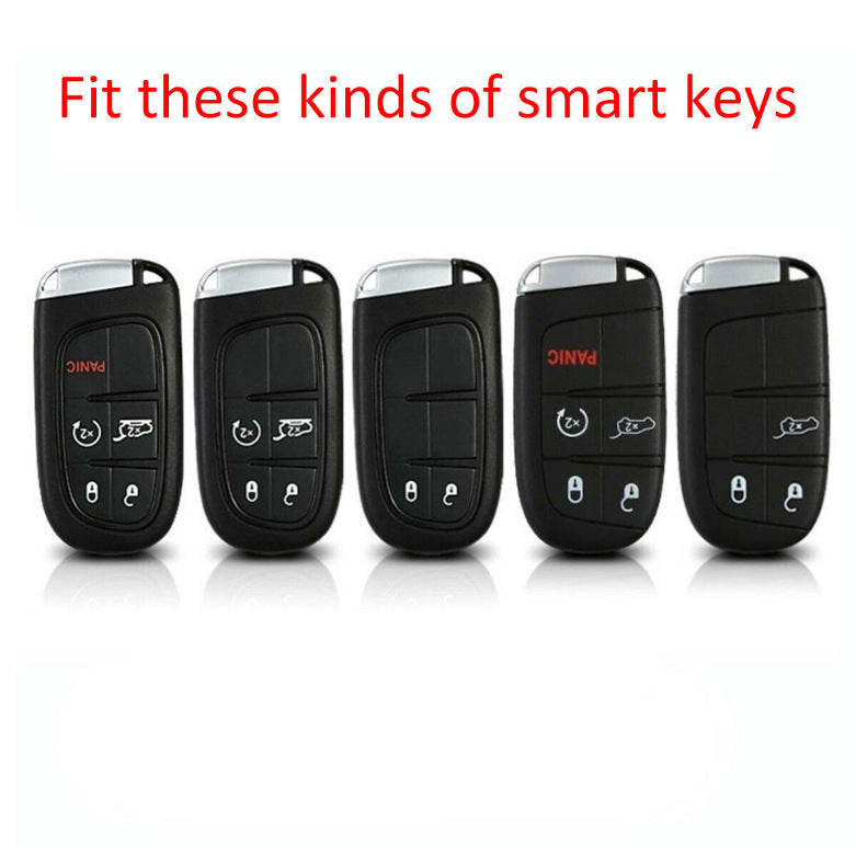 For Key Case Cover Dodge Chrysler Fiat Carbon Fiber Silicone Case Remote Key Protection Case